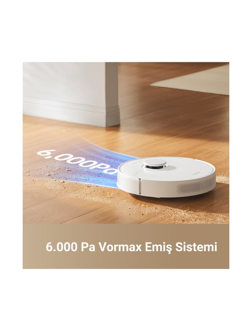 Dreame D10 Plus Gen 2 Robot Süpürge Beyaz, 6,000PA Emiş Gücü