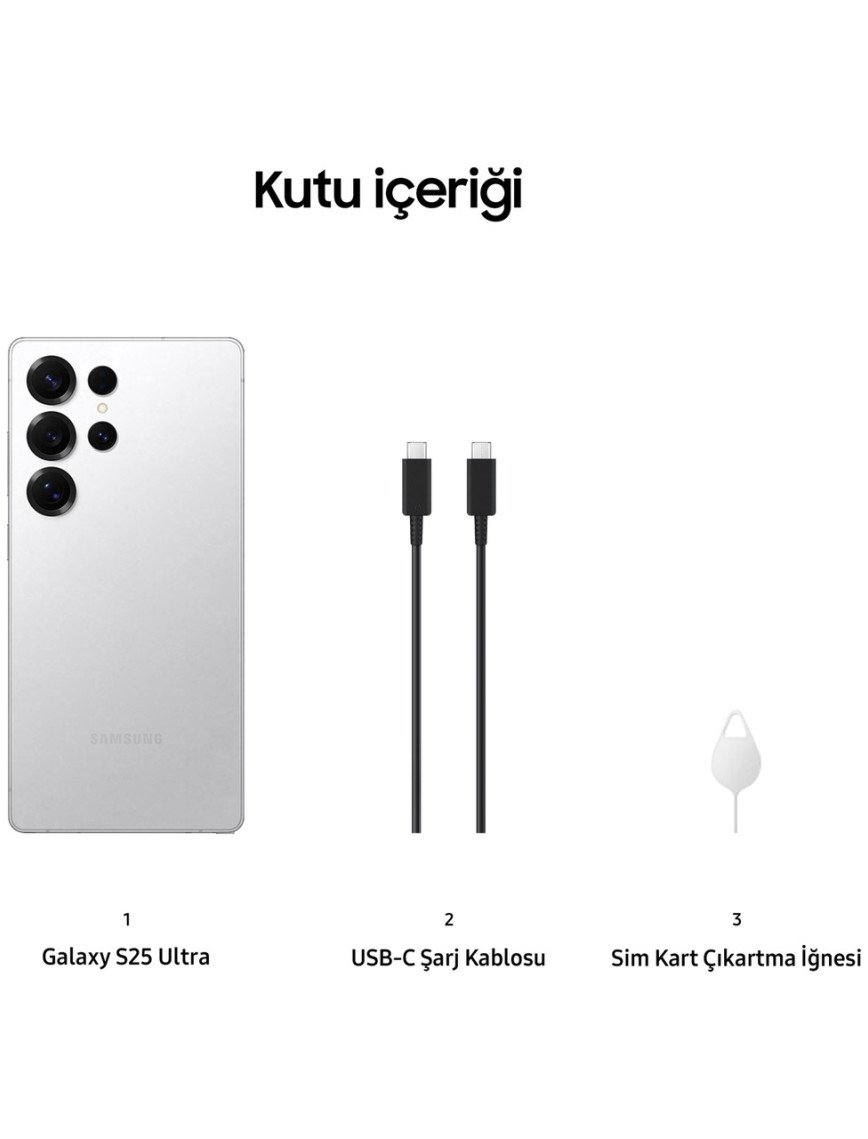Samsung Galaxy S25 Ultra 1 Tb 12 GB Ram (Samsung Türkiye Garantili) Gümüş Titanyum